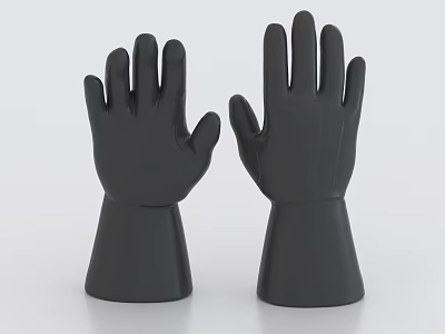 Durable Black Rubber Gloves For Household Cleaning And Protection 3d model