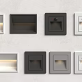 Modern Recessed Wall Lights In Black White Gray With Various Designs 3d model