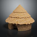Traditional Thatched House With Conical Layered Thatch Roof Structure And Rustic Exterior Design