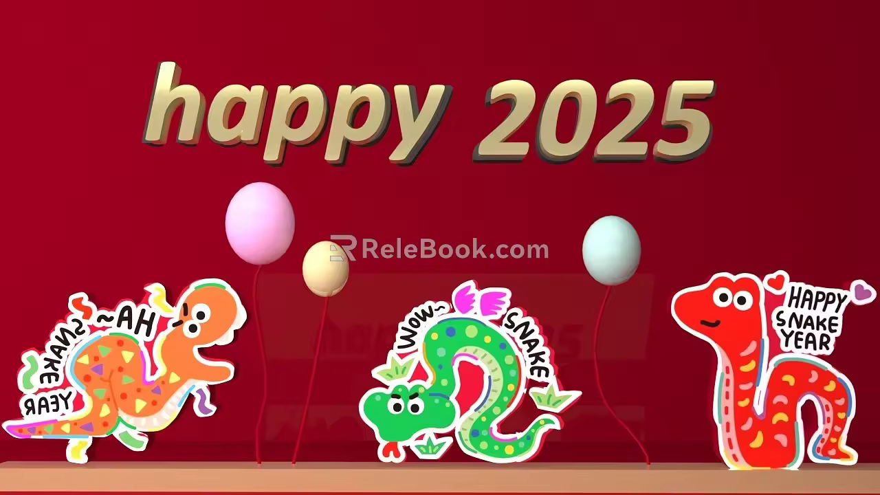 Zodiac Year of the Snake Cartoon Snake Cute Snake 3d model