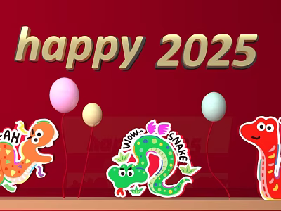 Zodiac Year of the Snake Cartoon Snake Cute Snake 3d model