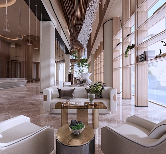 Hotel lobby SU model 3d model