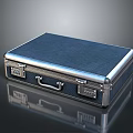 Blue Suitcase With Metal Frame Lock Closure Textured Surface And Handle Grip 3d model
