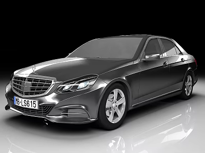 Black Luxury Sedan With Modern Sleek Body Design And Silver Alloy Wheels Front View 3d model