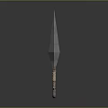 Sharp Metal Weapon With Pointed Blade Ringed Base And Wrapped Handle Design 3d model