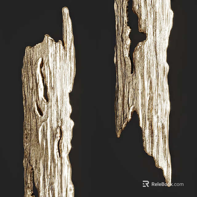 Rustic Gold Wall Lamps with Natural Wooden Texture for Modern Home Decor 3d model 