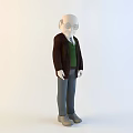 Man Wearing Glasses Brown Coat Green Sweater And Gray Pants