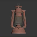 Vintage Copper Candle Lantern With Glass Shade And Metal Frame Design