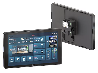 TIS Industrial Touchscreen Device With Mounting Bracket And Control Interface 3d model