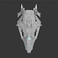 Advanced Futuristic Spaceship with Blue Lights and Streamlined Design for Space Exploration