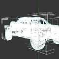 White Pickup Truck With Large Off Road Tires And Modified Front Bumper