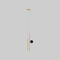 Modern Minimalist Pendant Lights In Gold Black And Gray Long Cylindrical Design