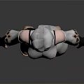 3D Character Model With Silver Hair White Top Black Pants And Decorative Details