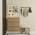 Modern Simple Hallway Shoe Cabinet Pendant Carpet Combination 3d model