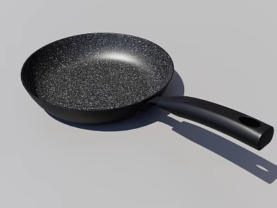 Non Stick Granite Coating Frying Pan With Black Heat Resistant Handle 3d model