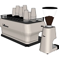 coffee machine semi-automatic coffee grinder coffee cup 3d model