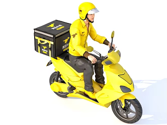 Biker takeaway electric car 3d model