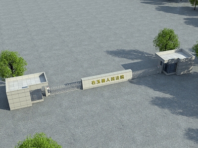 Courthouse gate, gatehouse, base gate 3d model