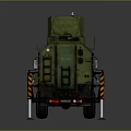 Military Green Armored Wheeled Tank Vehicle With Multiple Wheels And Top Equipment