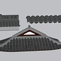 Traditional Chinese Architectural Roof Components With Tile Eaves And Structural Design 3d model