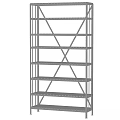 Modern Metal Frame Shelving Unit With Wooden Shelves And Multi Tier Design