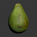 Fresh Ripe Green Avocado With Textured Skin On Dark Reflective Surface