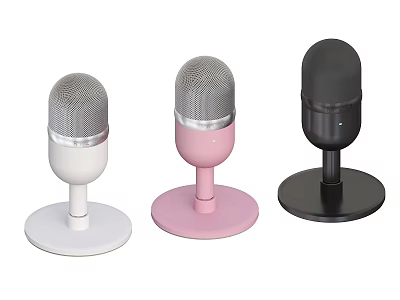 Portable Wireless Microphones for Mobile Phones with White Pink Black Colors 3d model