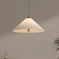 Minimalist White Fabric Pendant Light With Cone Shaped Lampshade For Indoor Space