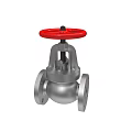 Industrial Silver Valve With Red Handle And Flange Connection Structure