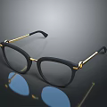 Elegant Jewelry Glasses Featuring Black Frames And Gold Metal Decorative Accents