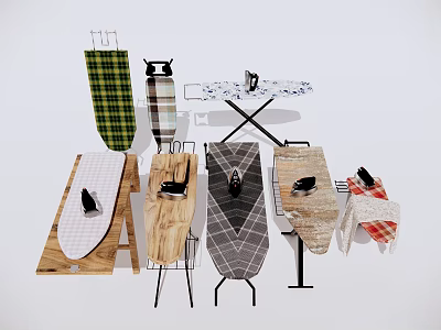 Various Ironing Boards With Different Materials And Patterns For Home Use 3d model
