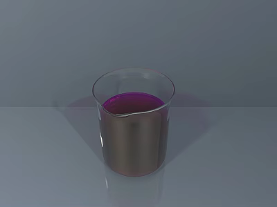 Industrial Equipment Featuring Transparent Glass Container With Purple Liquid On White Table Surface 3d model