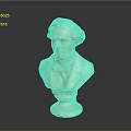 Elegant Classical Marble Bust Sculpture With Pedestal On Dark Background