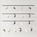 Modern Track Mounted Downlights And Spotlights In Various Styles And Colors