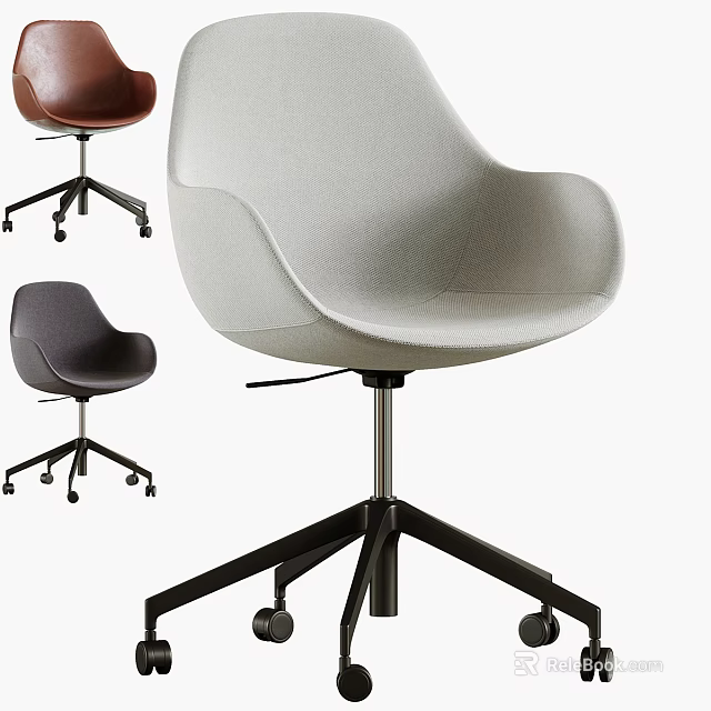Modern Office Chair With Ergonomic Design Multiple Colors And Swivel Wheels 3d model 