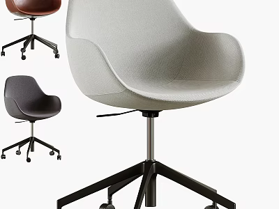 Modern Office Chair With Ergonomic Design Multiple Colors And Swivel Wheels 3d model