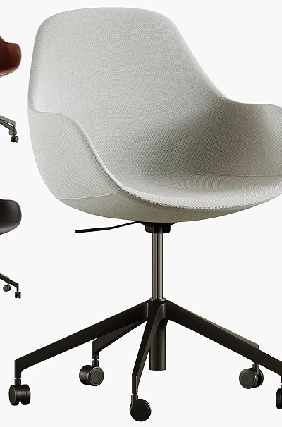 Modern Office Chair With Ergonomic Design Multiple Colors And Swivel Wheels 3d model