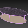 Modern Coffee Table With Black Tabletop And Gold Base Slim Legs 3d model