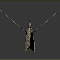 Origami Crane Paper Art With Yellow Circle Patterns On Dark Reflective Surface
