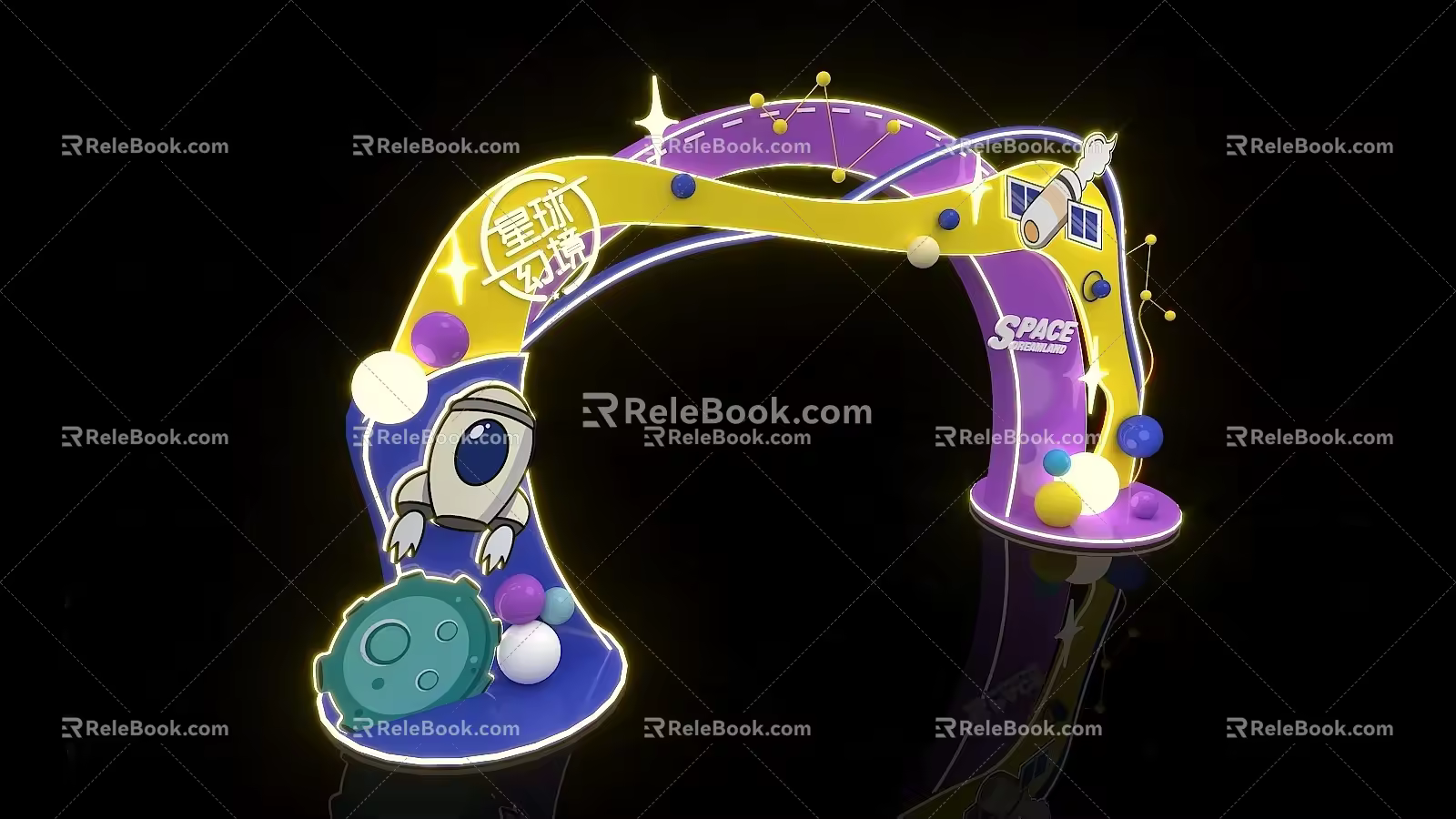 Modern Gate Head Planet Theme Interstellar Space Theme 3d model