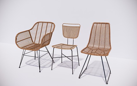 Nordic Dining Chair Casual Dining Chair 3d model