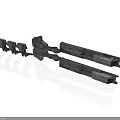 Advanced Futuristic Mechanical Weapon Design With Multiple Barrels And Metal Structure