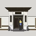 New Chinese Style Gate 3d model