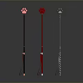 Colorful Pet Play Sticks with Paw Print Design in Pink Red Purple for Interactive Cat Playtime