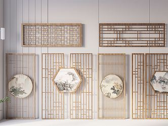 New Chinese-style partition screen partition 3d model