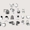 Security surveillance camera combination 3d model