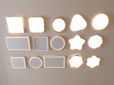 Modern Decorative Lighting Combination With Square Round Star Shaped And Polygonal Lamps 3d model