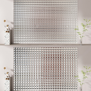 Modern glass brick glass brick partition 3d model