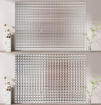 Modern glass brick glass brick partition 3d model