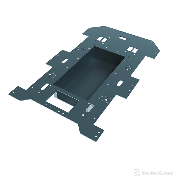 Industrial Metal Structural Frame With Multiple Holes And Mounting Brackets For Machinery Base 3d model